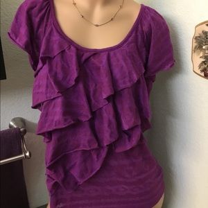 AB studio front ruffle top.